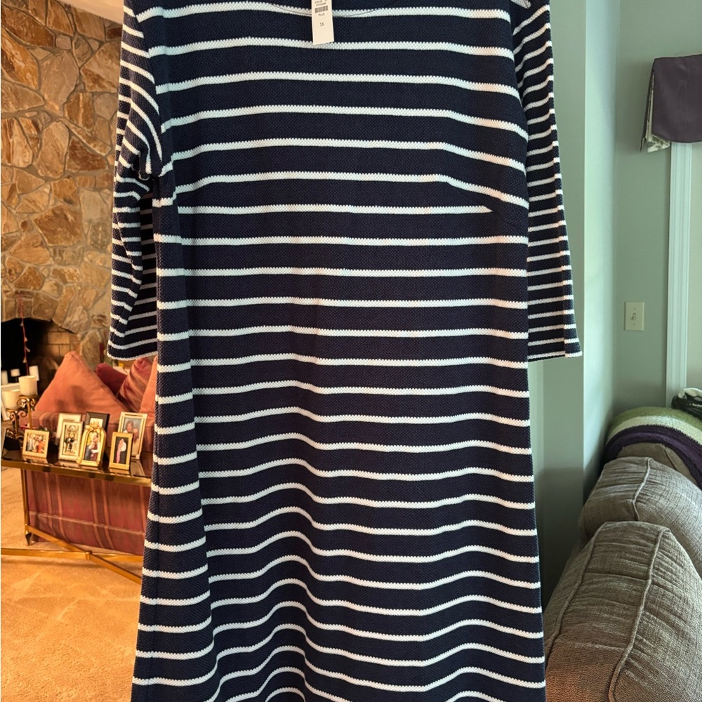 Talbots Classic Striped 3/4 length Sleeve Dress